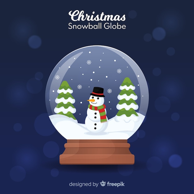 Christmas snowball globe design in flat design