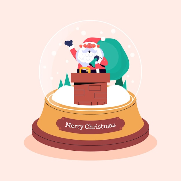 Free Vector christmas snowball globe in flat design