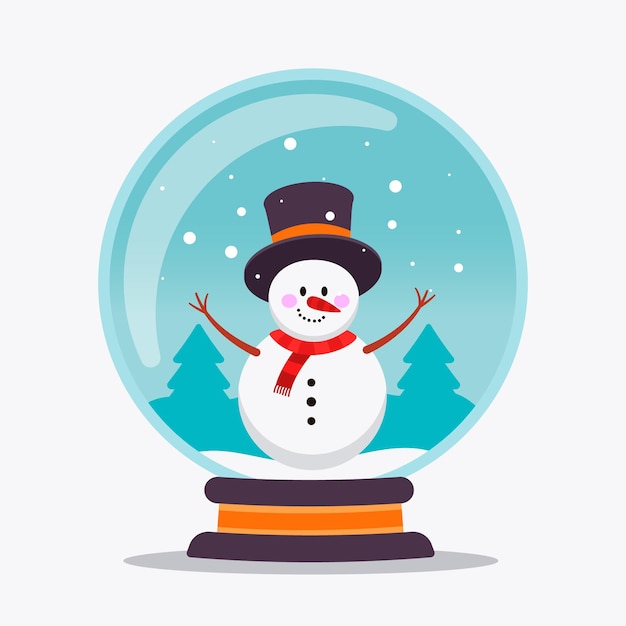 Free Vector christmas snowball globe in flat design