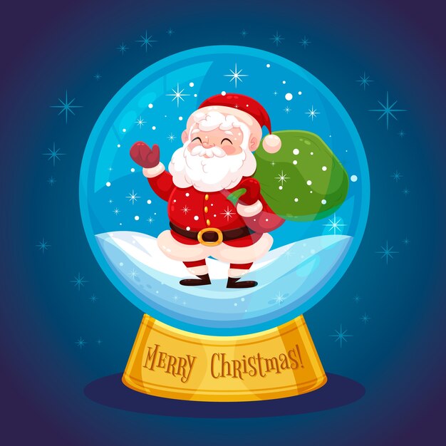 Christmas snowball globe with santa