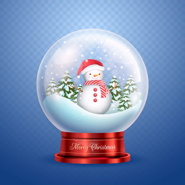 Christmas snowball globe with snowman