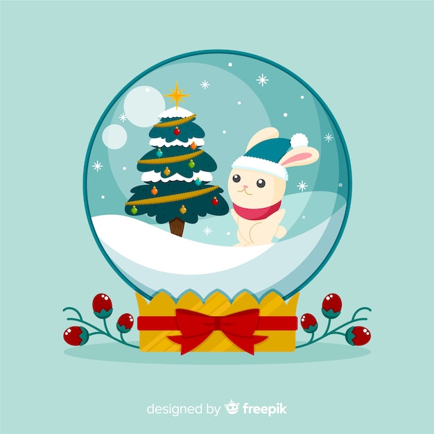 Free Vector christmas snowball globe