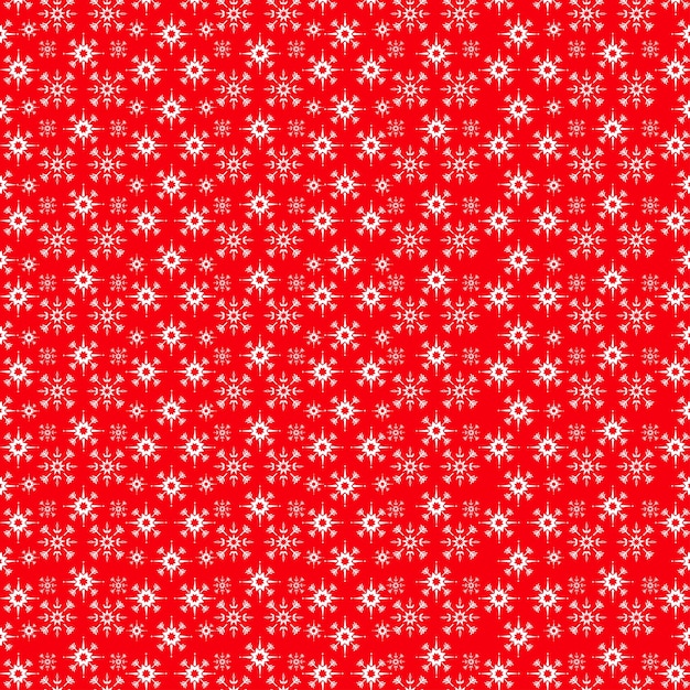 Christmas Snowflake pattern on Red Background