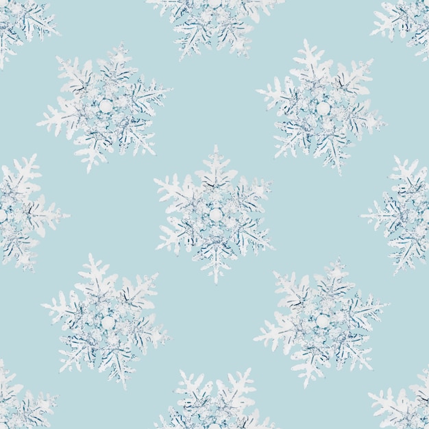 Christmas snowflake seamless pattern