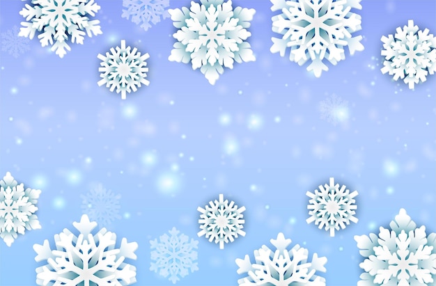 Christmas snowflakes and lights card decorative elements