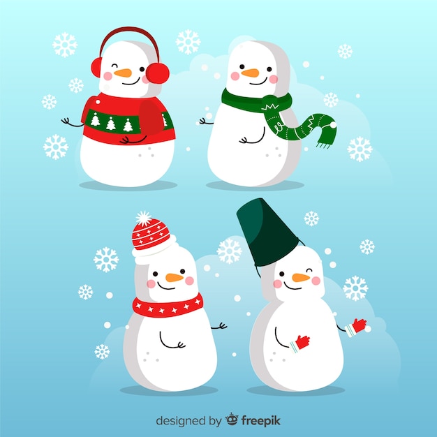 Christmas snowman character collection