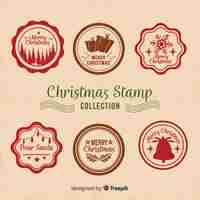 Free vector christmas stamp collection