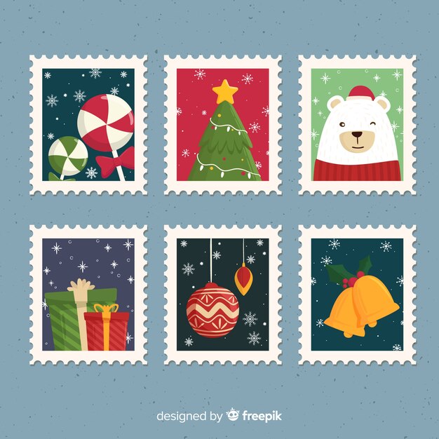 Christmas stamp pack with snowflakes