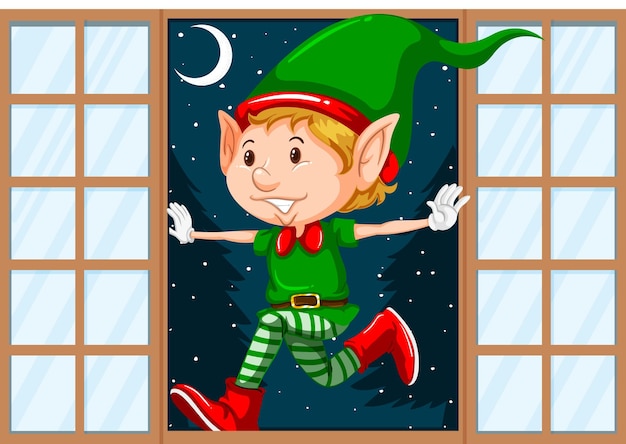 Christmas theme elf at the door