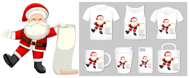 Free Vector christmas theme with santa on many products