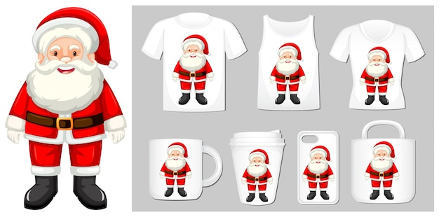 Free Vector christmas theme with santa on product templates