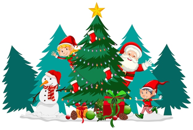 Christmas theme with Santa and tree