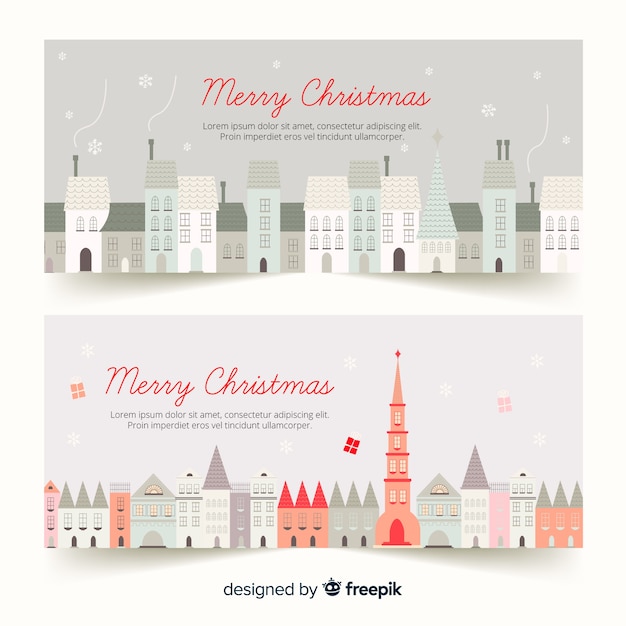 Christmas town banners