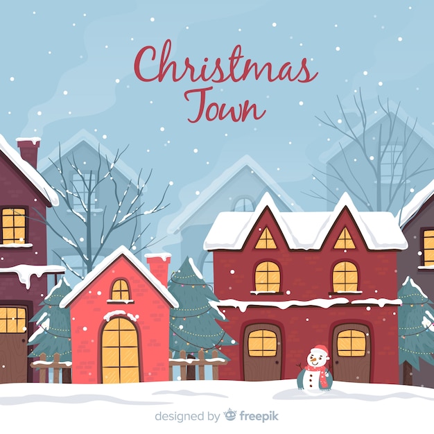 Free vector christmas town