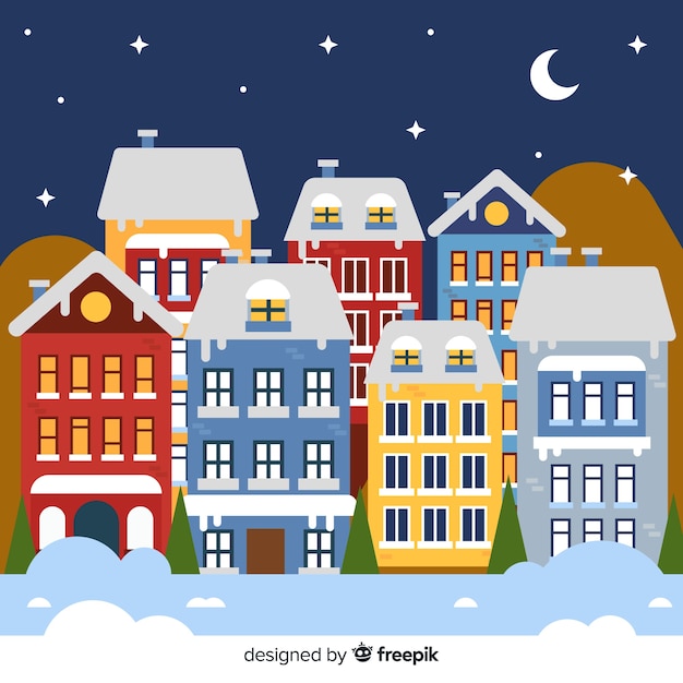 Free vector christmas town