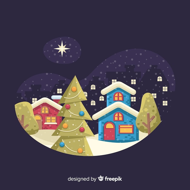 Free Vector christmas town