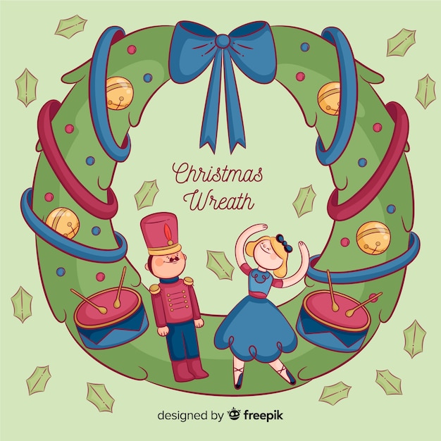 Free Vector christmas toys wreath