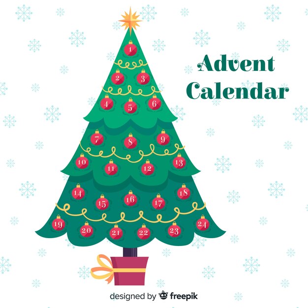 Christmas tree advent calendar background