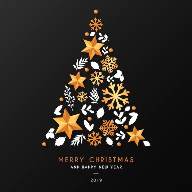 Free Vector christmas tree background with ornamental elements