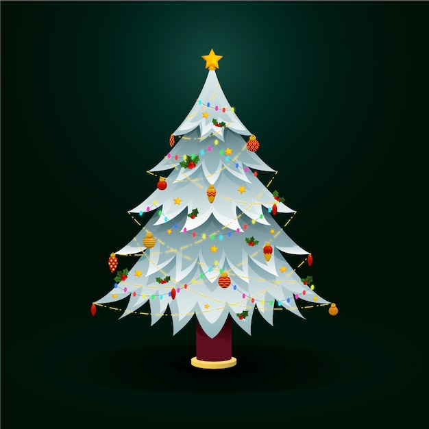 Christmas tree concept in flat design