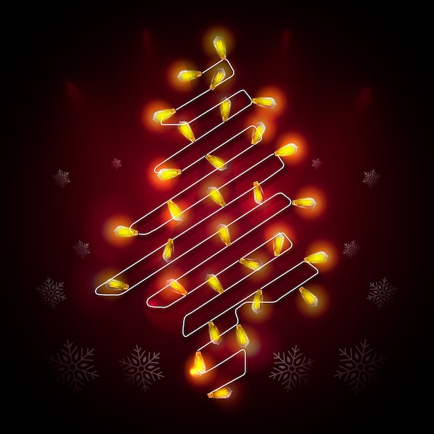 Free Vector christmas tree concept made of light bulbs