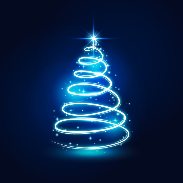 Christmas tree concept made of light trail