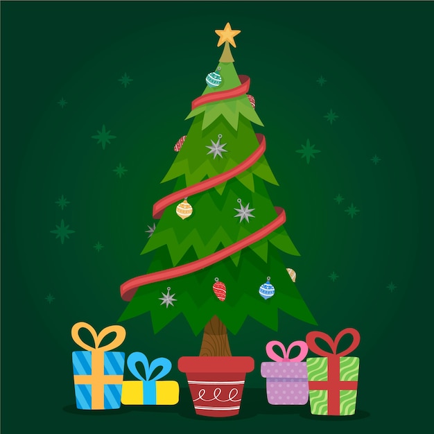 Christmas tree concept with 2d design