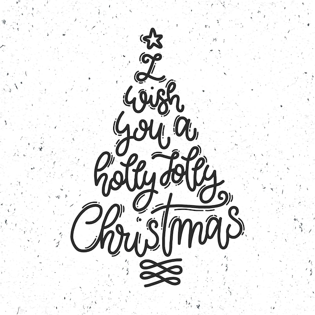 Christmas tree concept with lettering