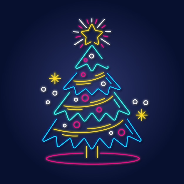 Christmas tree concept with neon design