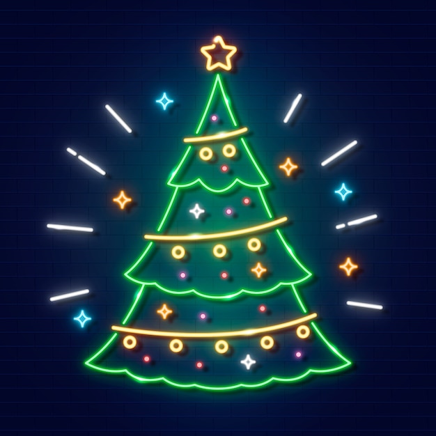 Christmas tree concept with neon design