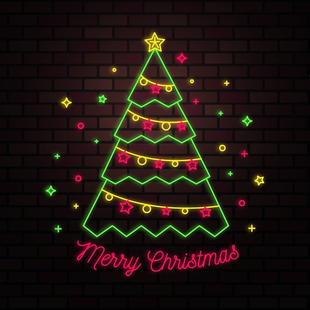 Christmas tree concept with neon design