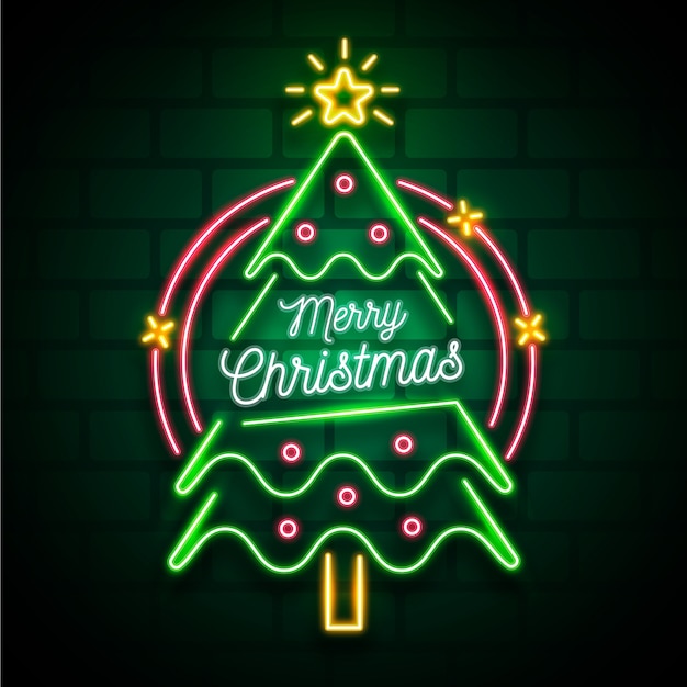 Christmas tree concept with neon design