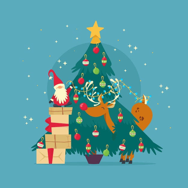 Christmas tree concept with vintage design