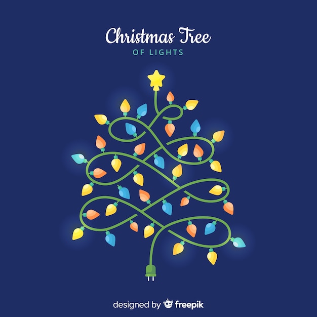 Free Vector christmas tree of lights background