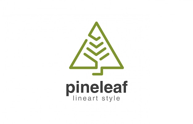 Christmas Tree Logo abstract linear style icon