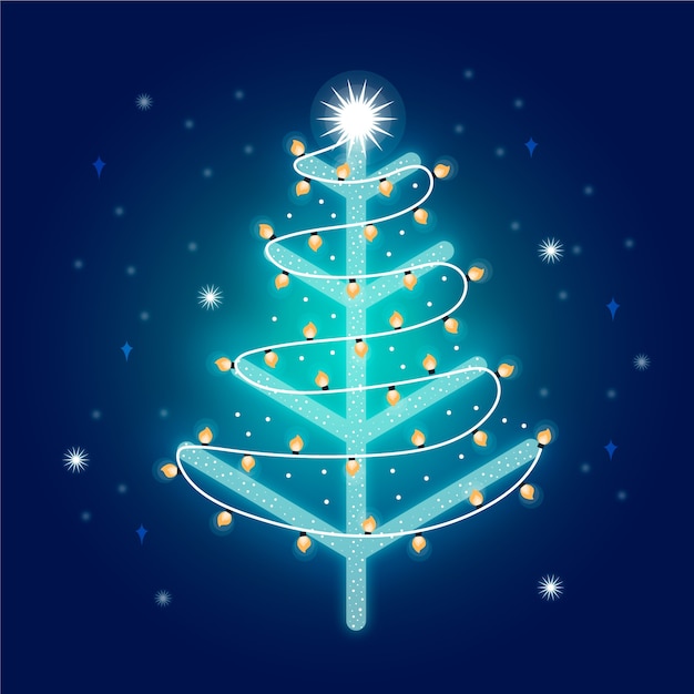 Free vector christmas tree made of light bulbs