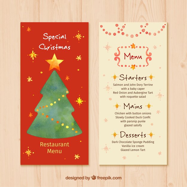 Christmas tree menu