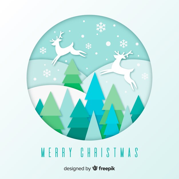 Free Vector christmas tree in paper style