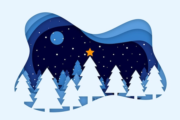 Free vector christmas tree in paper style