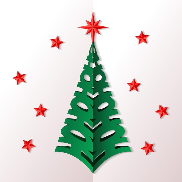 Free Vector christmas tree in paper style