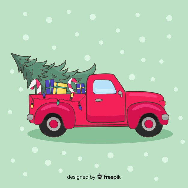 Christmas tree pick up truck