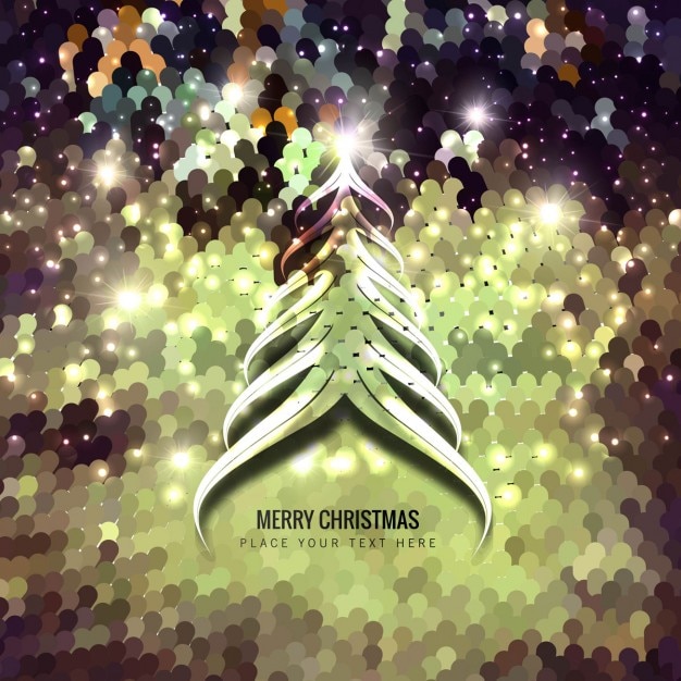 Free Vector christmas tree sequins background