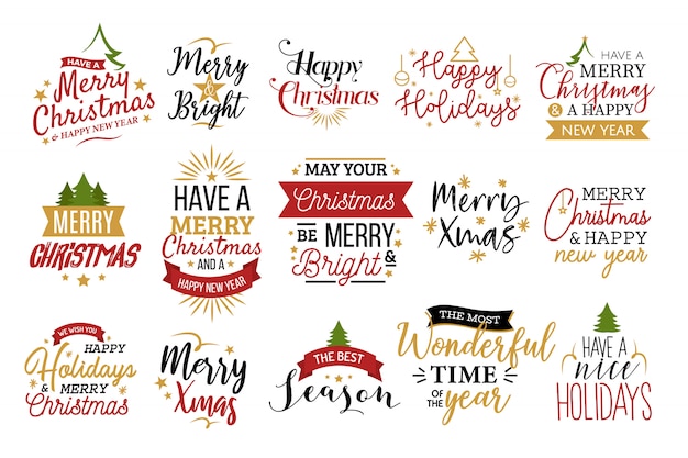 Christmas typography set