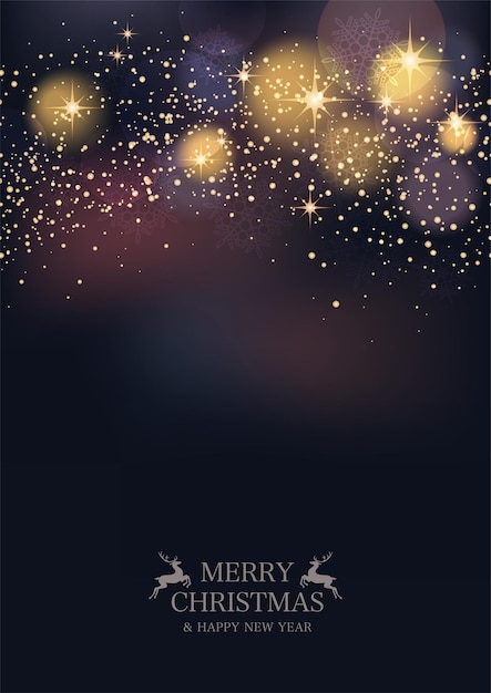 Christmas Vector Seamless Abstract Background With Halos Stars And Lights Horizontally Repeatable