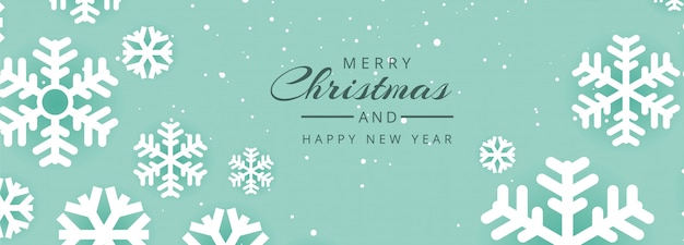 Christmas website banner with decorations snowflakes