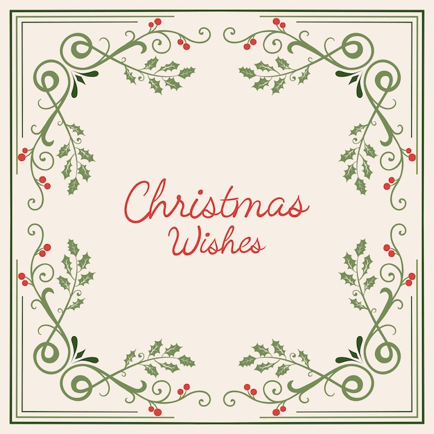 Free Vector christmas wishes card design vector