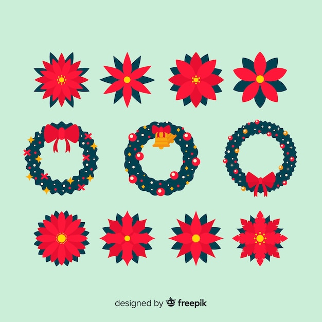 Free vector christmas wreaths set