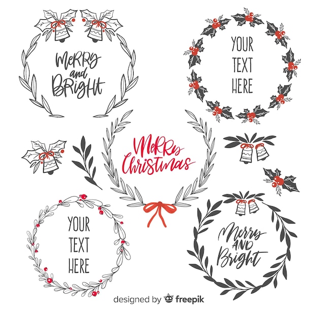 Free Vector christmas wreaths set