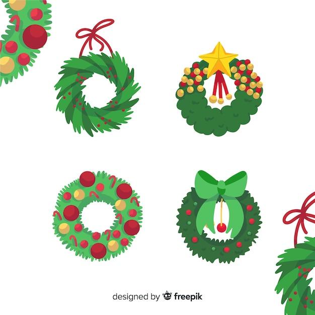 Christmas wreaths set