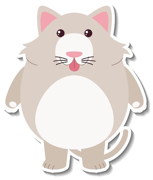 Free Vector chubby cat animal cartoon sticker